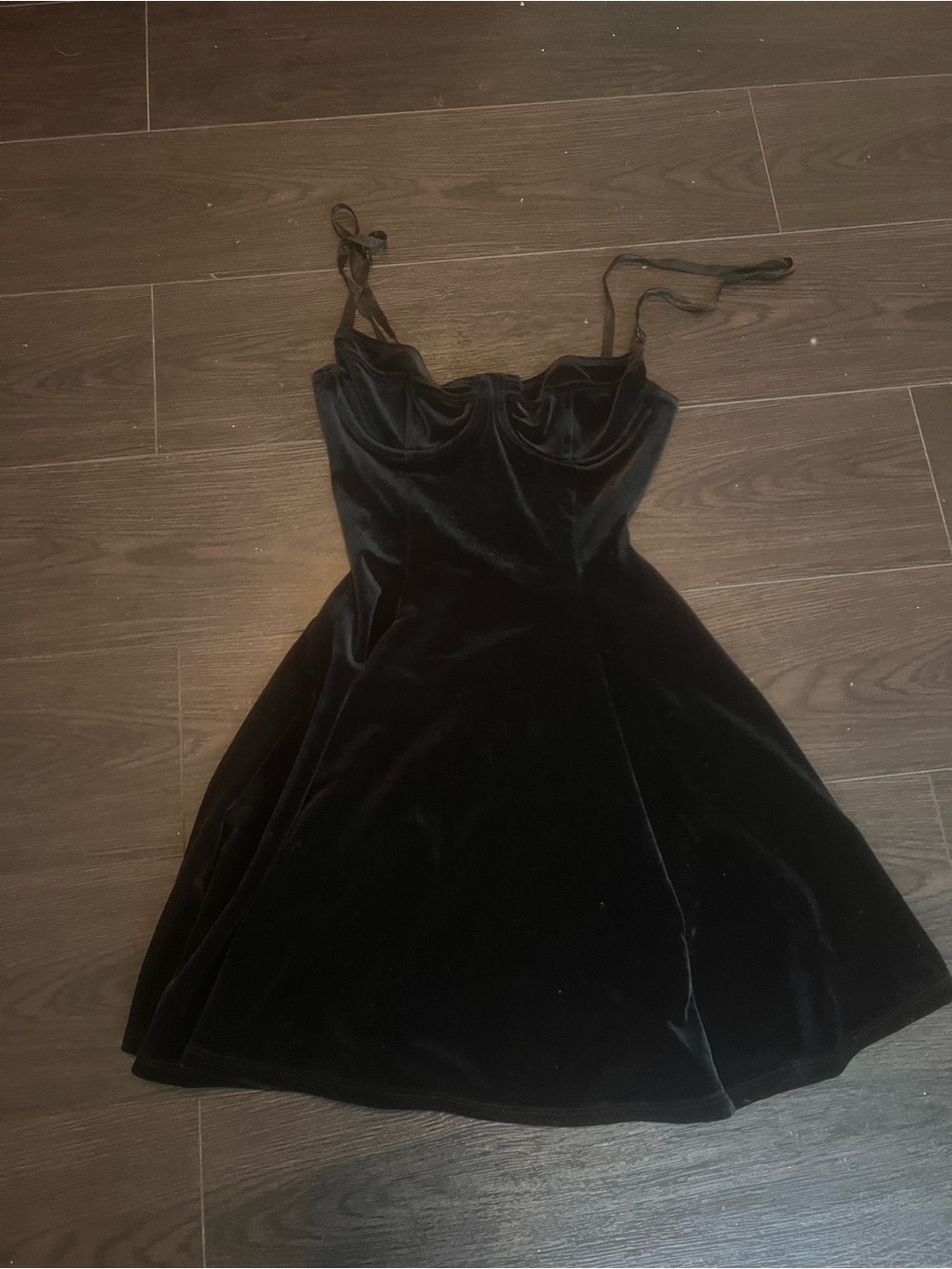 American Apparel Black Velvet Mini Dress